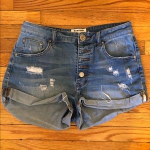Soft stretch denim shorts from Free People (size 28)